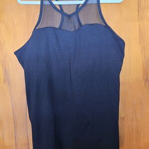 KIAVA Sweetheart Black Mesh Tank Top Active Build In Bra 3X